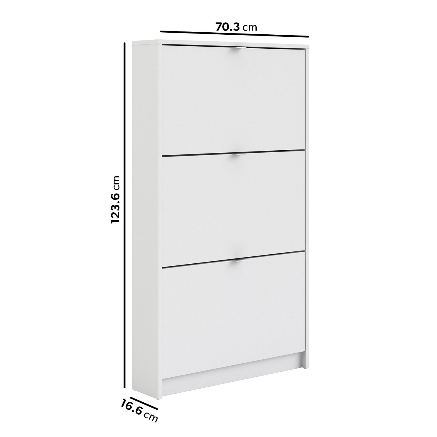 Read more about Slim white shoe cabinet with 3 drawers 9 pairs